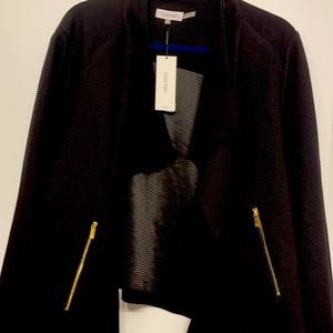 Calvin Klein ponte draped collar jacket